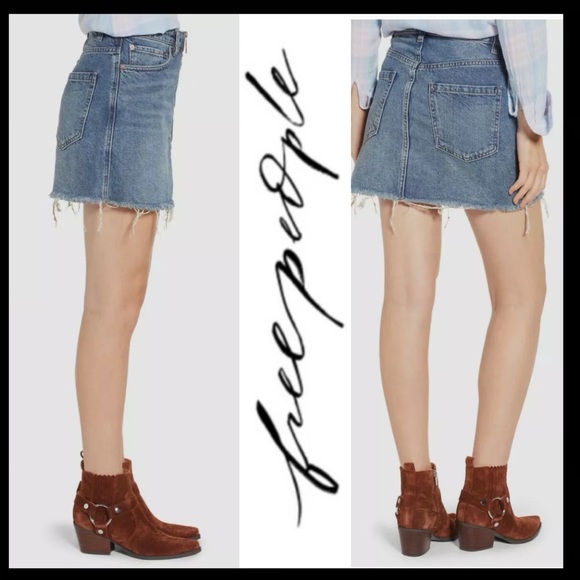 FP “Zip it Up” Distressed Denim Skirt - Picture 4 of 11